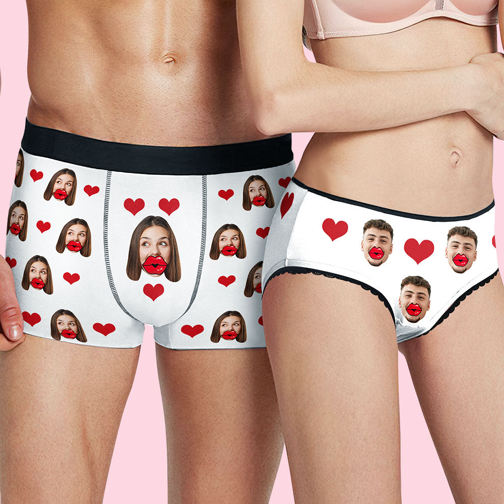 lip print detail mens underwear gift for boyfriend