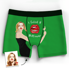 I Licked It So It's Mine Custom Girlfriend's Face Boxer