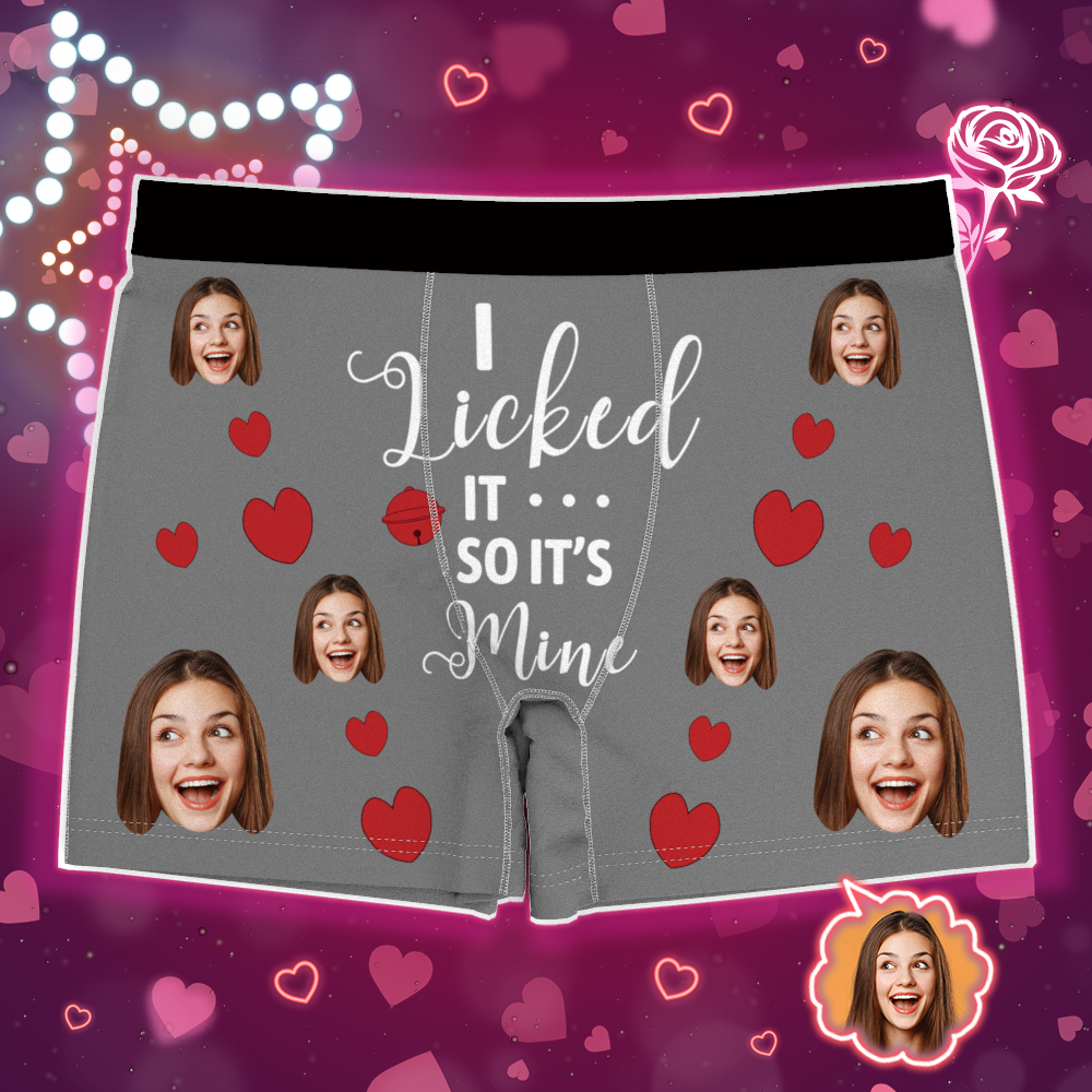 Custom Photo Boxer, Funny Face Boxer It's Mine AR View with Package