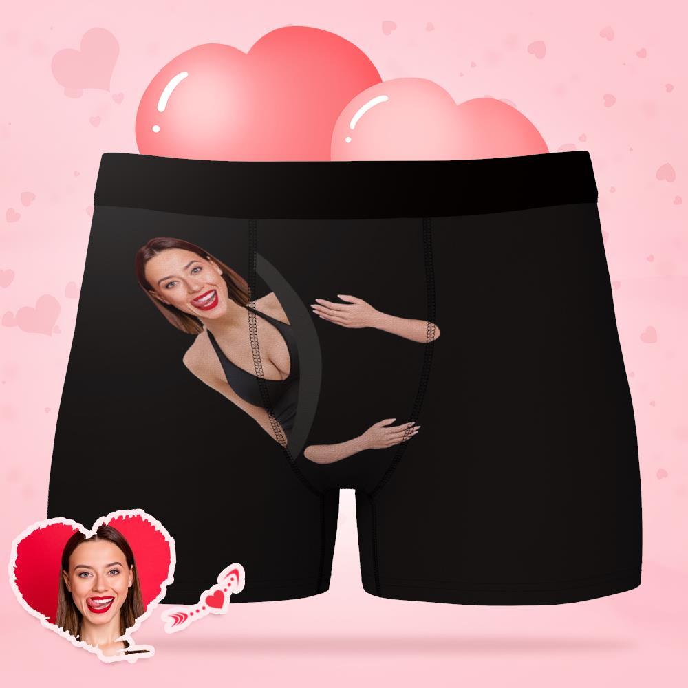 Custom Face Underwear Hug My Treasure Men's All-Over Boxer Briefs