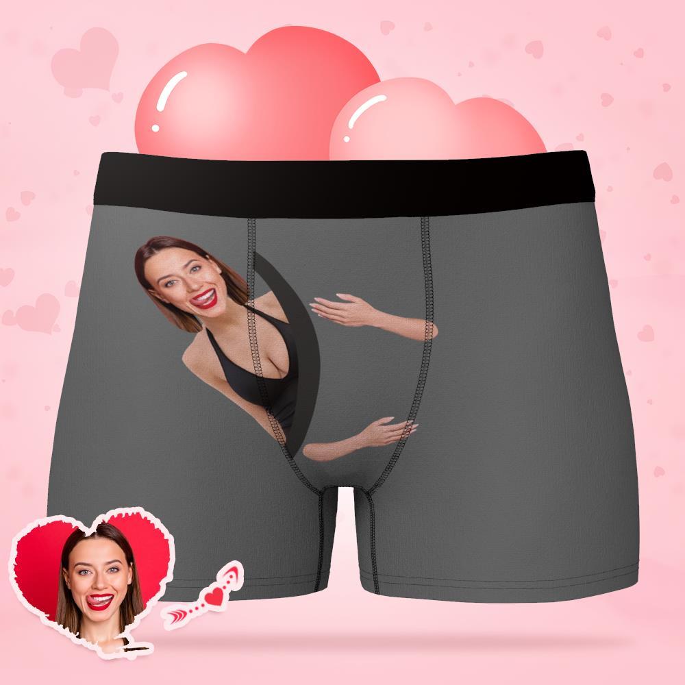 Custom Face Underwear Hug My Treasure Men's All-Over Boxer Briefs