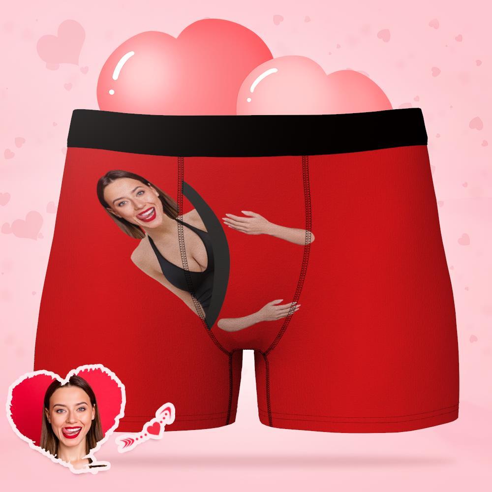 Custom Face Underwear Hug My Treasure Men's All-Over Boxer Briefs