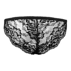 Custom Face Zipper Black Lace Panties Sexy Underwear with Package