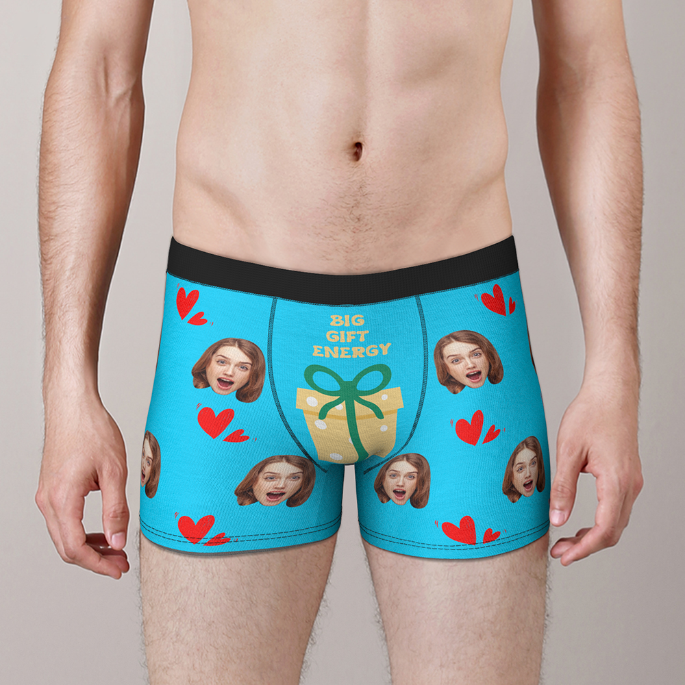 mens underwear personalized face photo holiday surprise gift for boyfriend