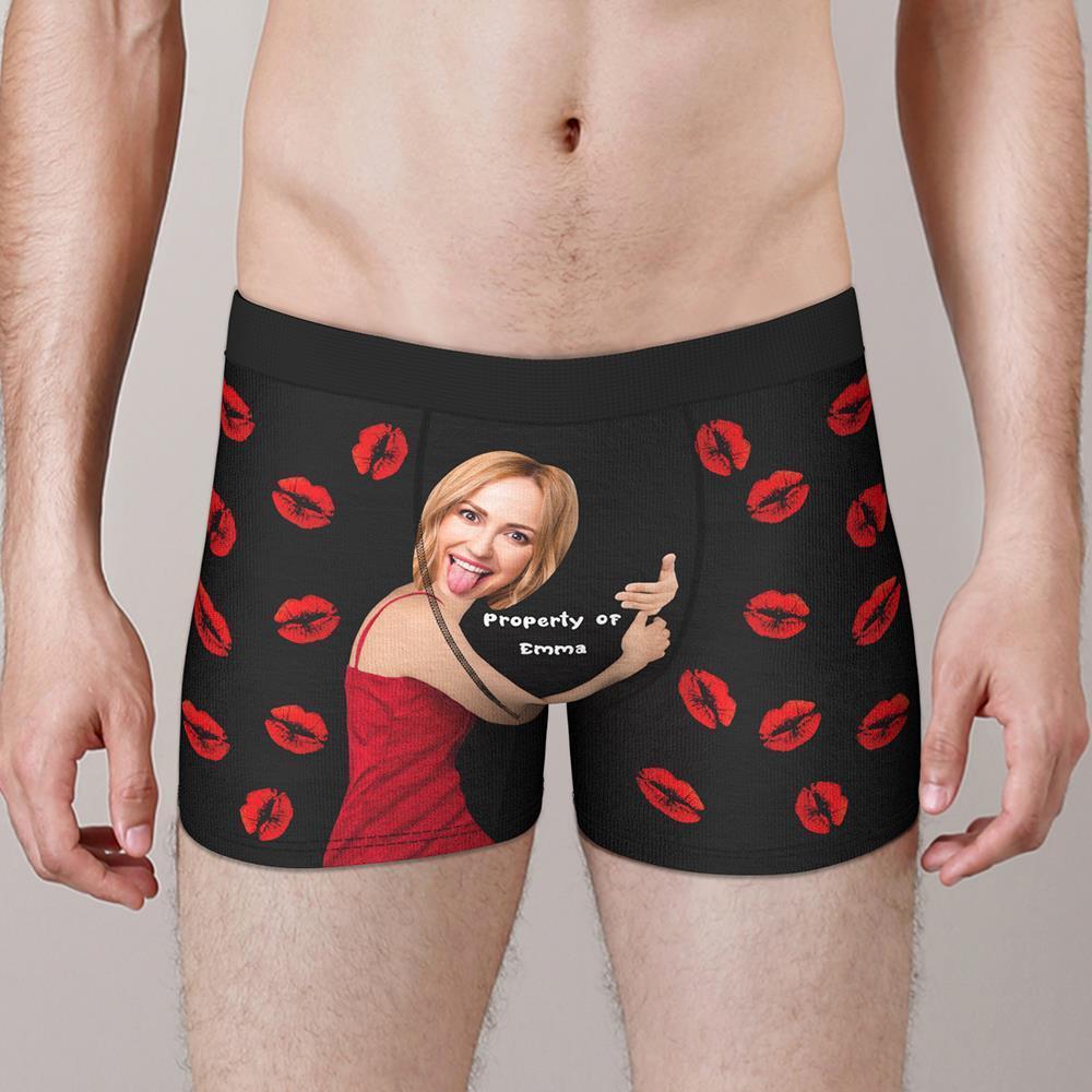 lip print detail boxer briefs gift for boyfriend