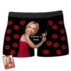 personalized face and name lip print detail boxer briefs gift for boyfriend