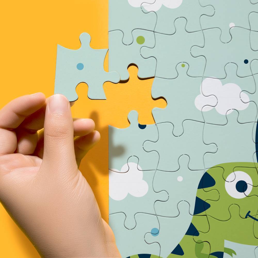 Custom Cartoon Dinosaur Photo Puzzle - 5 Size