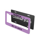 Pair of Universal Custom License Plate Frames Custom Name and Date License Plate Frames