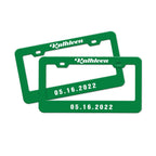 Pair of Universal Custom License Plate Frames Custom Name and Date License Plate Frames