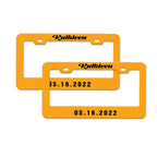 Pair of Universal Custom License Plate Frames Custom Name and Date License Plate Frames