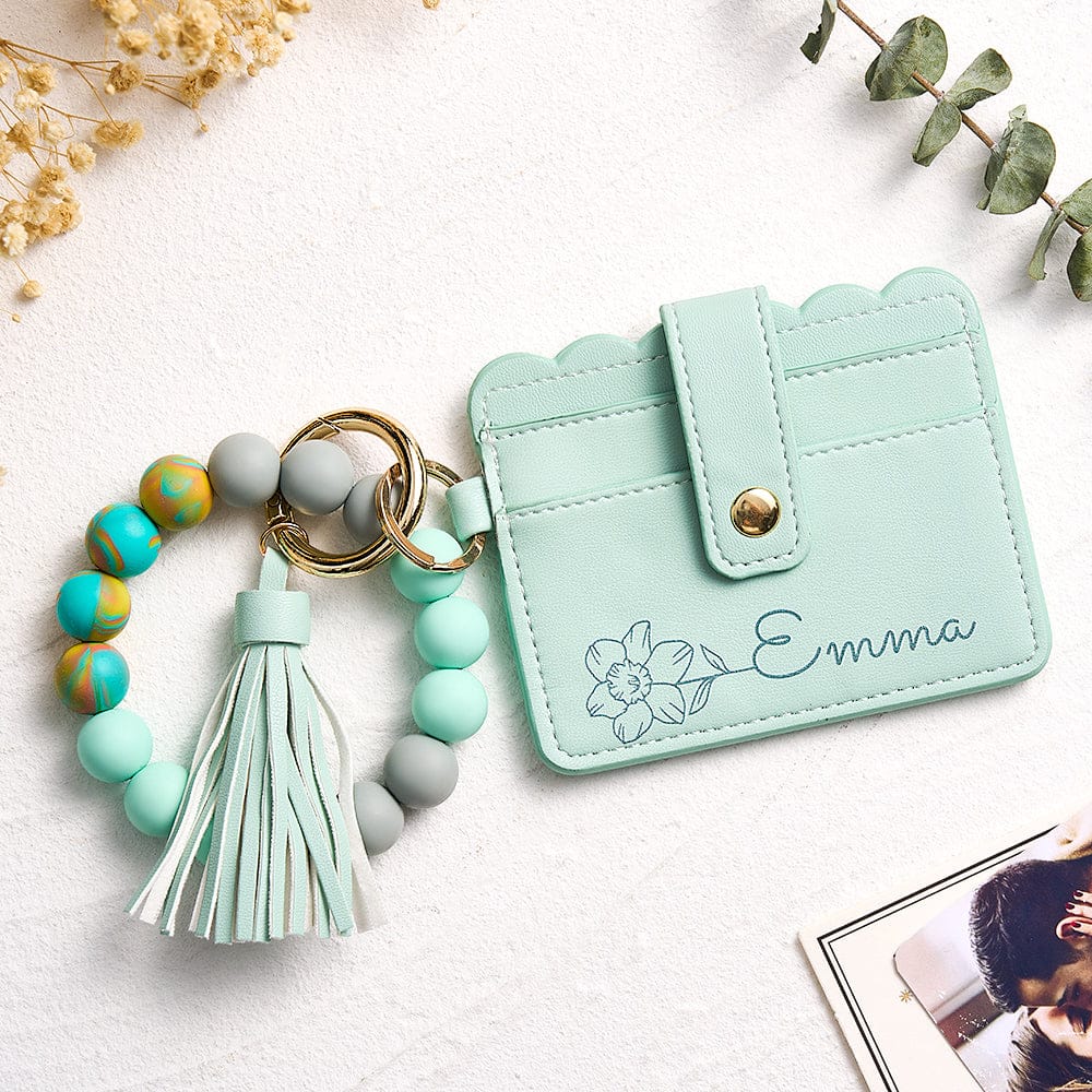 wallet custom birth flower daily carry gift for daughter product view