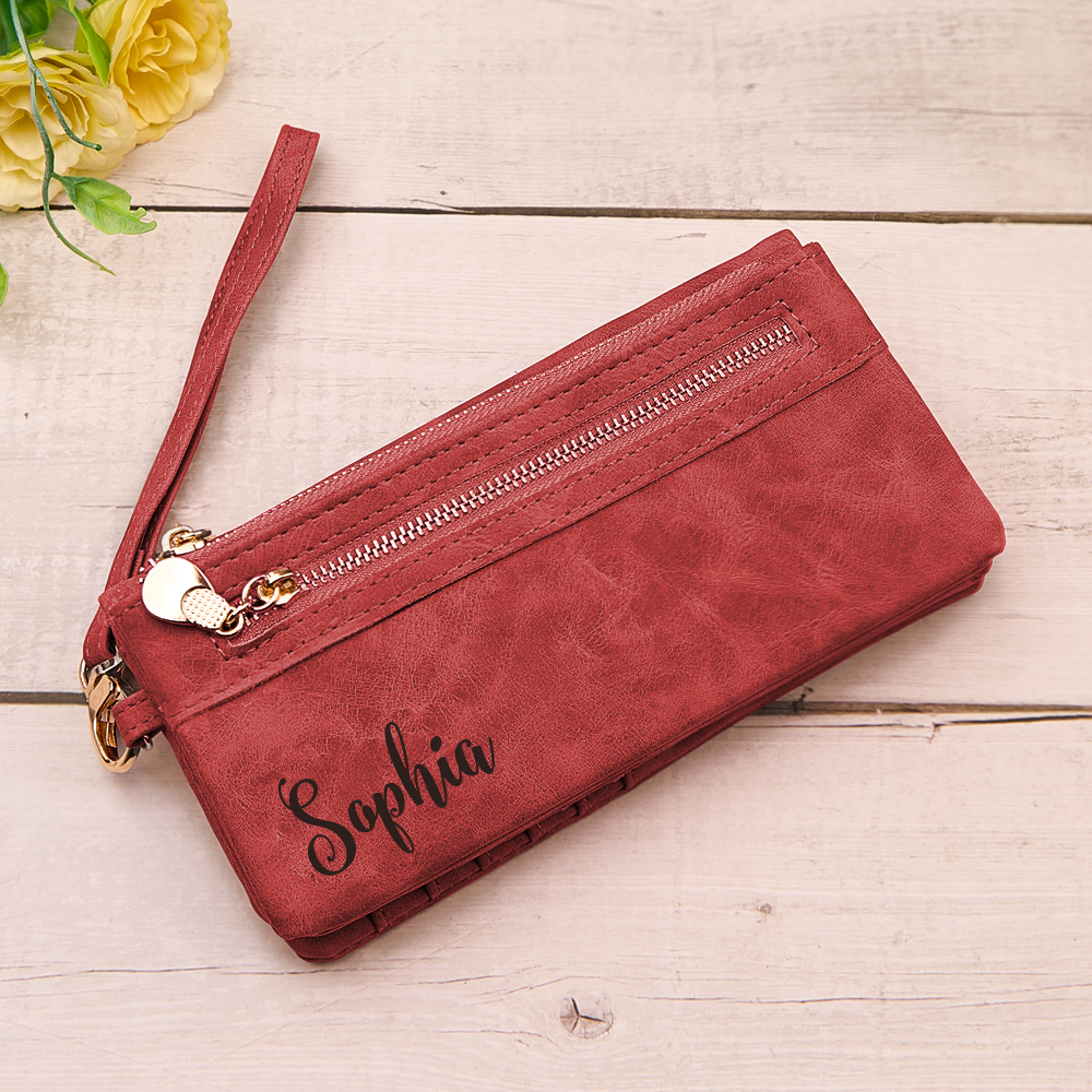 wallet custom text personalization bridesmaid gift for wedding weekend image 13