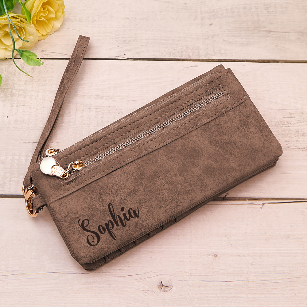 wallet custom text personalization bridesmaid gift for wedding weekend rose red listing image