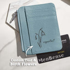 gifts for wife Eternal Love - Personalized Keepsake - Birth Flower PU Leather Wallet with Name 8 Card Slots Wallet Birthday G