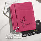 gifts for wife Eternal Love - Personalized Keepsake - Birth Flower PU Leather Wallet with Name 8 Card Slots Wallet Birthday G