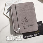 gifts for wife Eternal Love - Personalized Keepsake - Birth Flower PU Leather Wallet with Name 8 Card Slots Wallet Birthday G