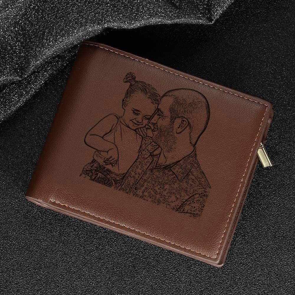 Photo Engraved Wallet Company Logo Gift for Employee