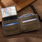 custom engraving leather wallet rfid wallet