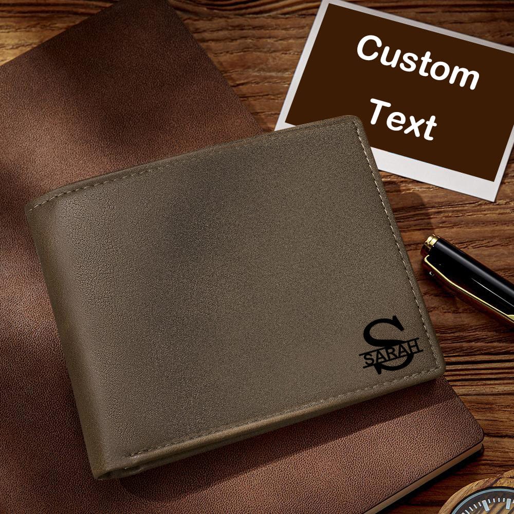 leather wallet custom engraving rfid wallet