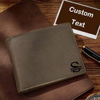 leather wallet custom engraving rfid wallet