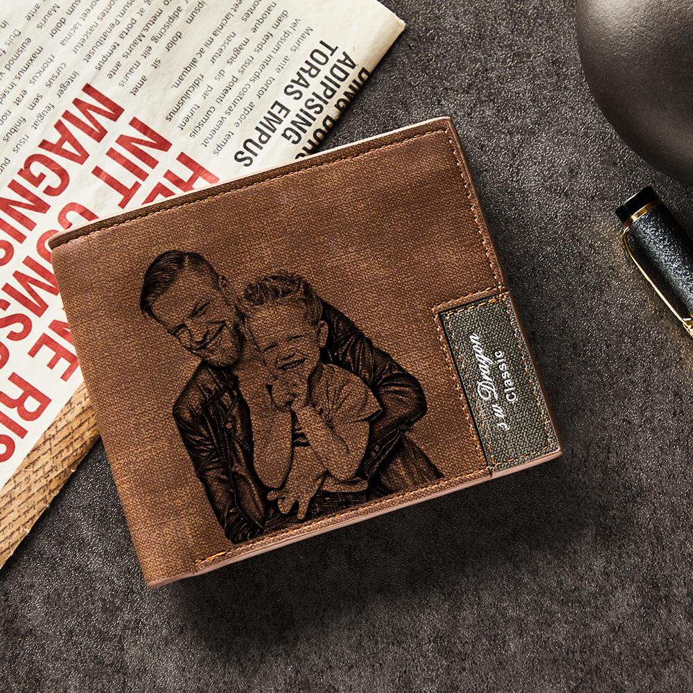 Gift for Dad To My Dad Personalized Photo Wallet Leather Wallet Engraved Wallet Gift For Him To My Son To My Brother