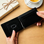 Custom Engraved Wallet Simple PU Leather Money Clip Men's Gifts