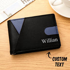 Custom Engraved Wallet Simple PU Leather Money Clip Men's Gifts