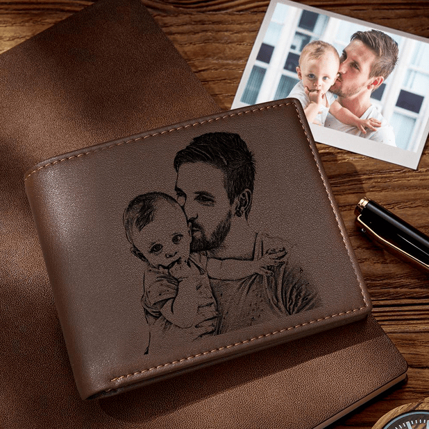 engraved billfold anti theft brush rfid protected wallet for men leather wallet for dad personalized gift