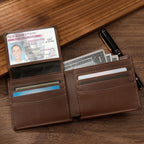 fathers day surprise leather wallet for dad inspired by engraved billfold anti theft brush rfid protected wallet for men