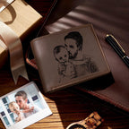 thoughtful leather wallet for dad with custom detail