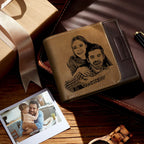 Engraved Wallet Antimagnetic Men s Bifold Wallets Leather Wallet for Husband with Personalized Photo