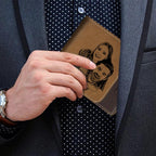 Engraved Wallet Antimagnetic Men s Bifold Wallets Leather Wallet for Husband with Personalized Photo 6