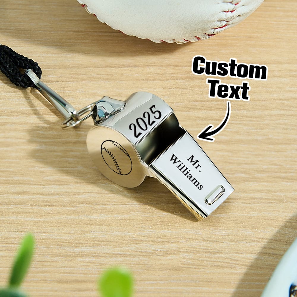 Custom Text Pattern Whistle Gift for Coach Personalized Gift for P.E. Teacher Back to School Gift