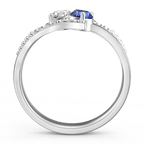 Personalized Two Birthstones Engraved Promise Ring 925 Sterling Silver