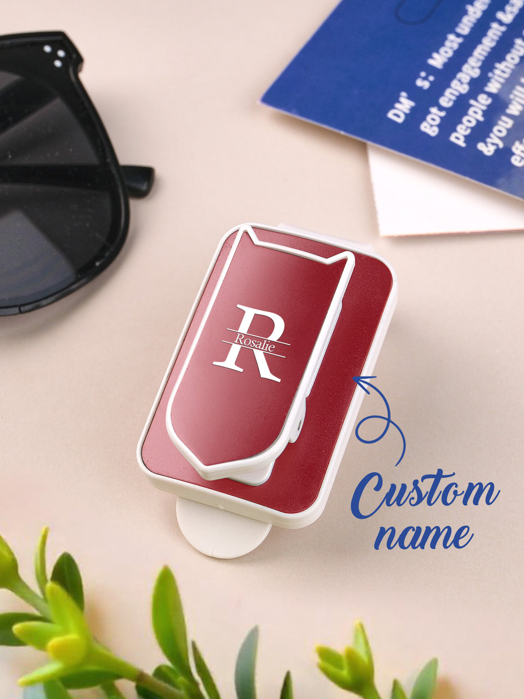Personalized Name Car Sunglasses Holder Car Sun Visor Clip Birthday Gift for Friend Family