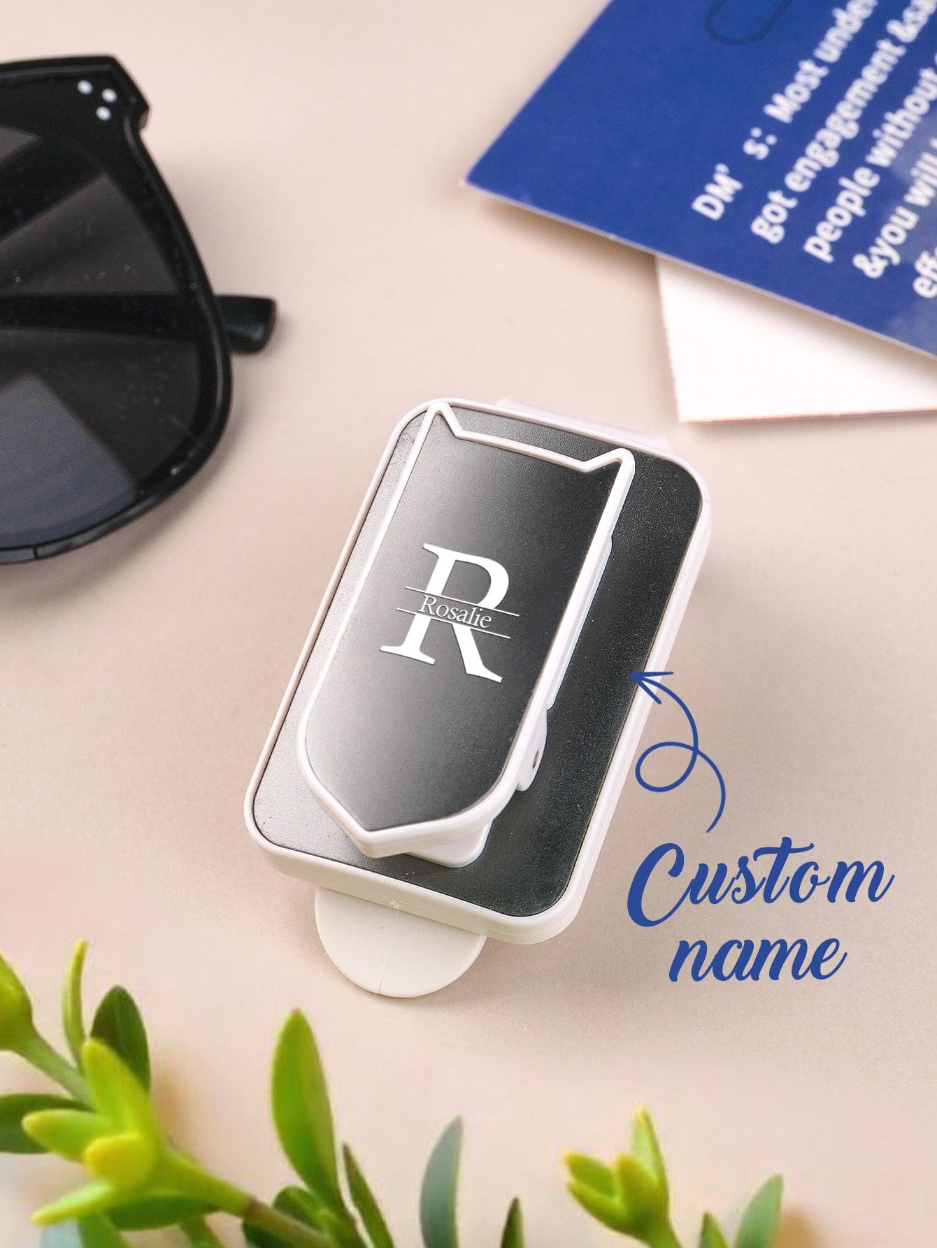 Personalized Name Car Sunglasses Holder Car Sun Visor Clip Birthday Gift for Friend Family