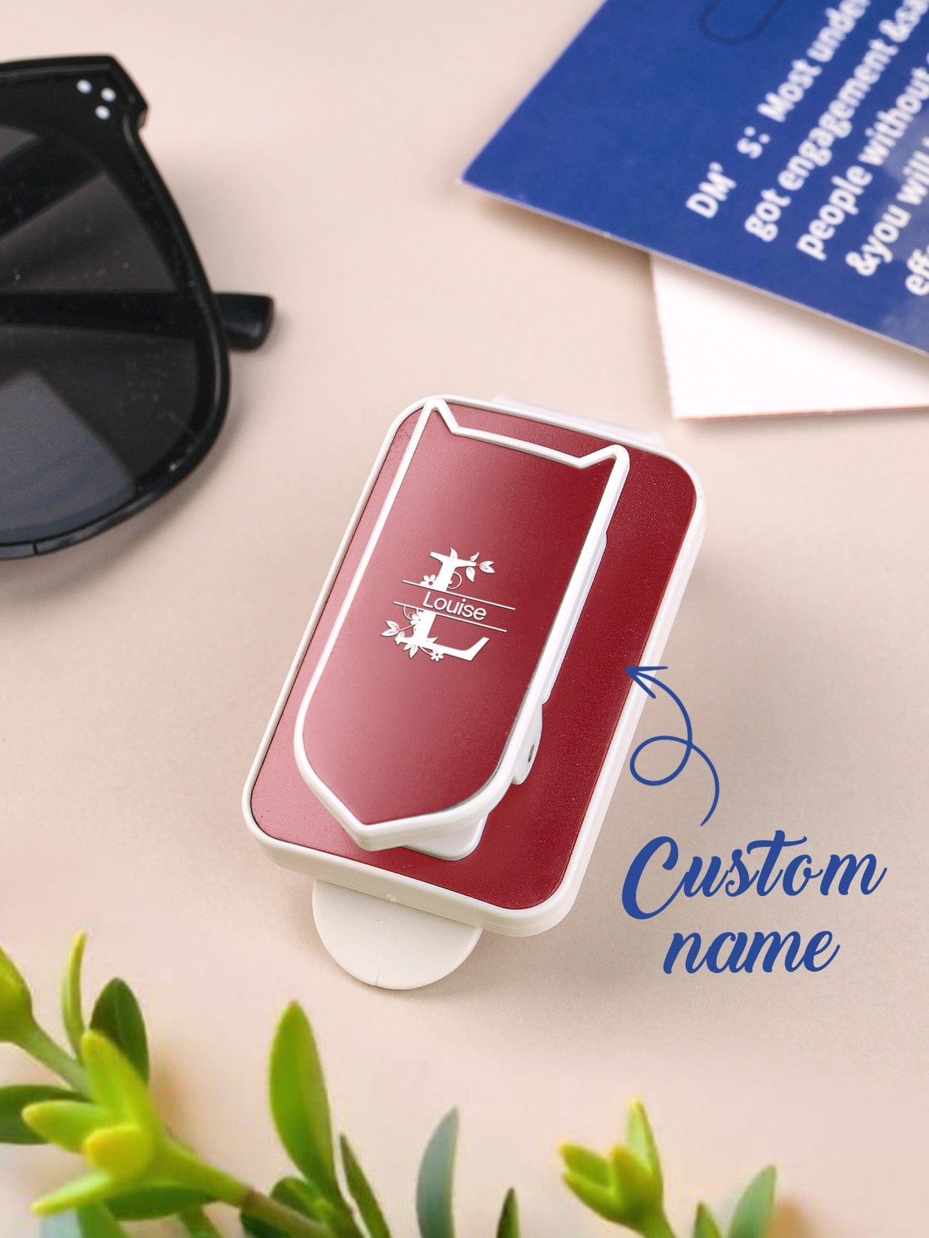 Personalized Name Car Sunglasses Holder Car Sun Visor Clip Birthday Gift for Friend Family