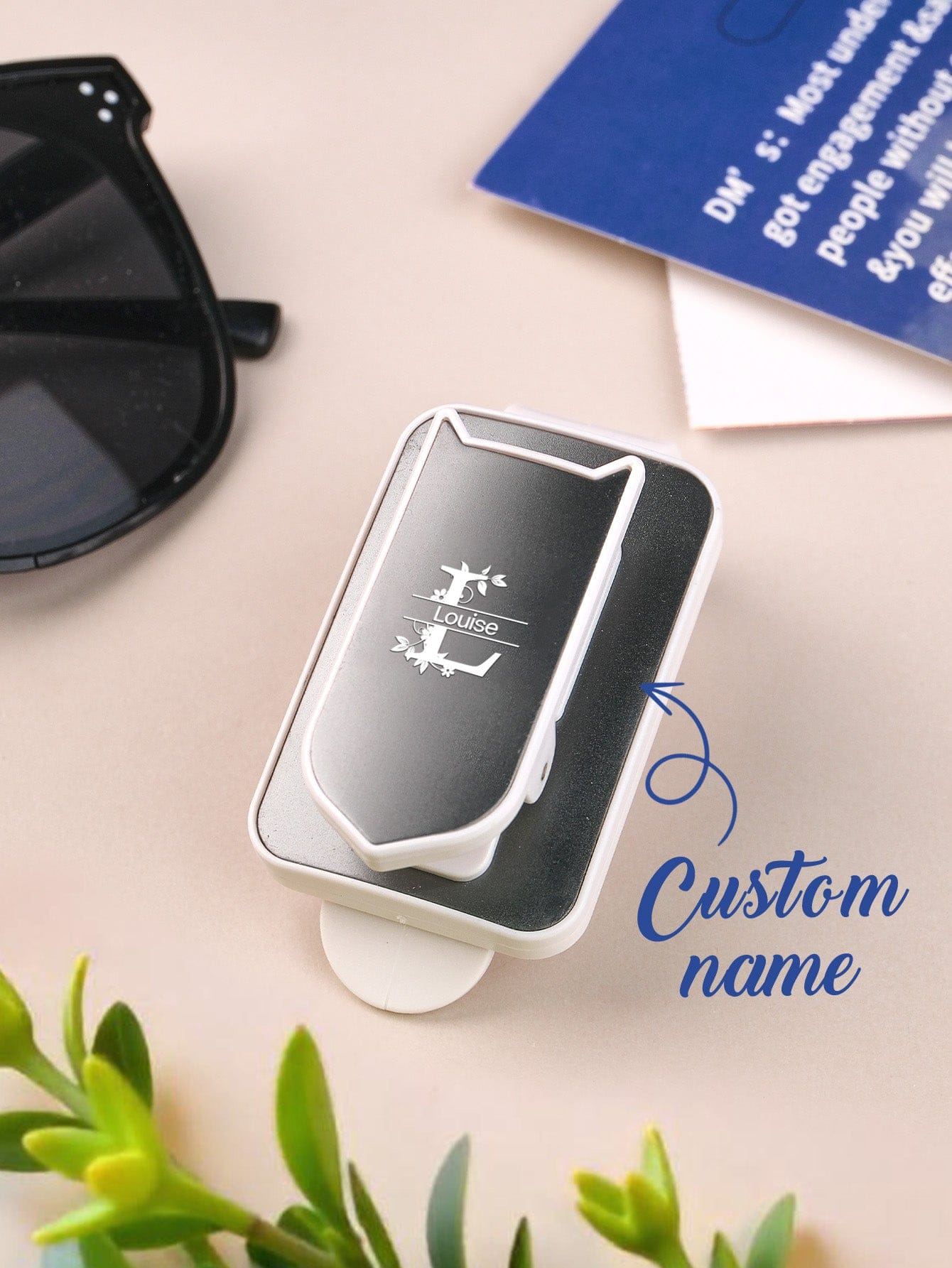 Personalized Name Car Sunglasses Holder Car Sun Visor Clip Birthday Gift for Friend Family