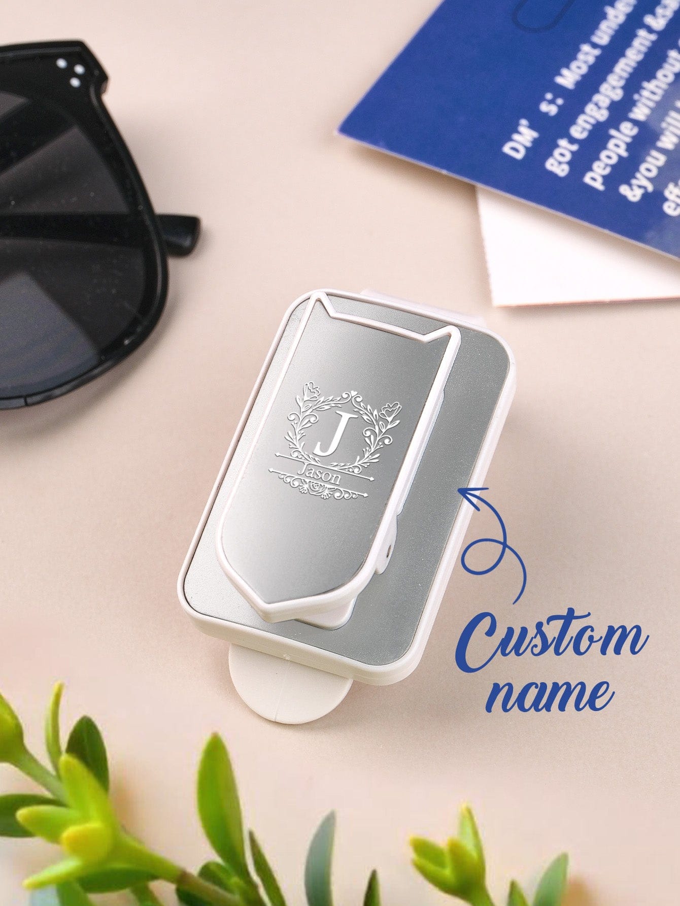Personalized Name Car Sunglasses Holder Car Sun Visor Clip Birthday Gift for Friend Family