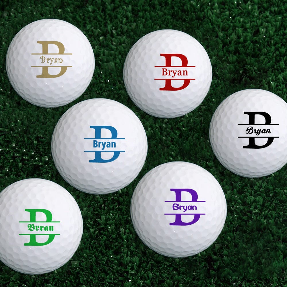 Personalized Monogram Golf Balls Custom Golf Ball Set of 6 Gifts for Golf Lover