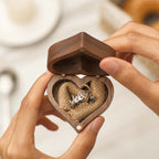 Wedding Engraved Ring Box Personalized Heart-Shaped Proposal Ring Box