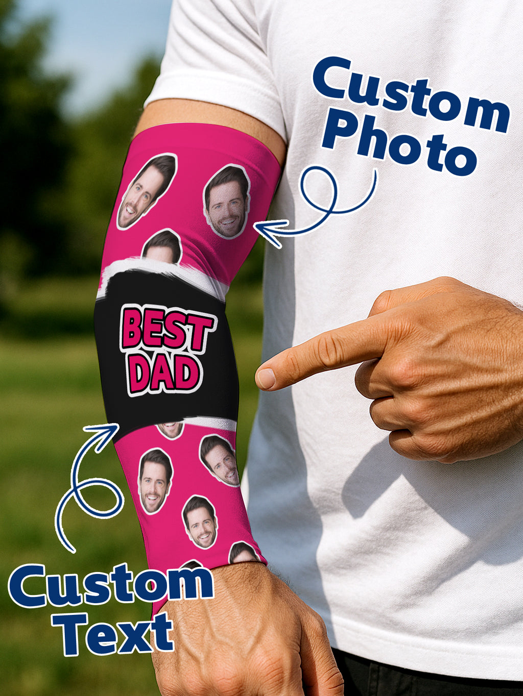 Custom Face Photo Arm Sleeves Summer Gift Birthday Gift