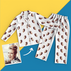 Custom Face Colorful Pajamas Unisex Long Sleeve Pajamas