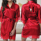 Personalized Bridesmaid Bride Robe Floral Bridal Robe Gift for Bridesmaid Bride