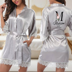 Personalized Bridesmaid Bride Robe Floral Bridal Robe Gift for Bridesmaid Bride