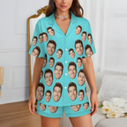 Custom Face Short Sleeve Pajama Valentine's Day Gift for Lover