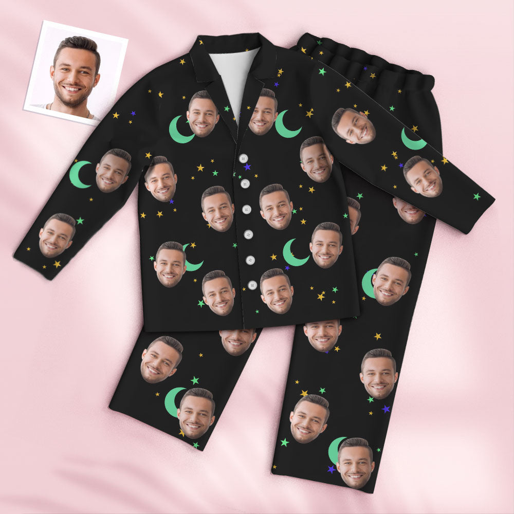 Custom Photo Face Pajama Personalized Starry Sky Style Gifts