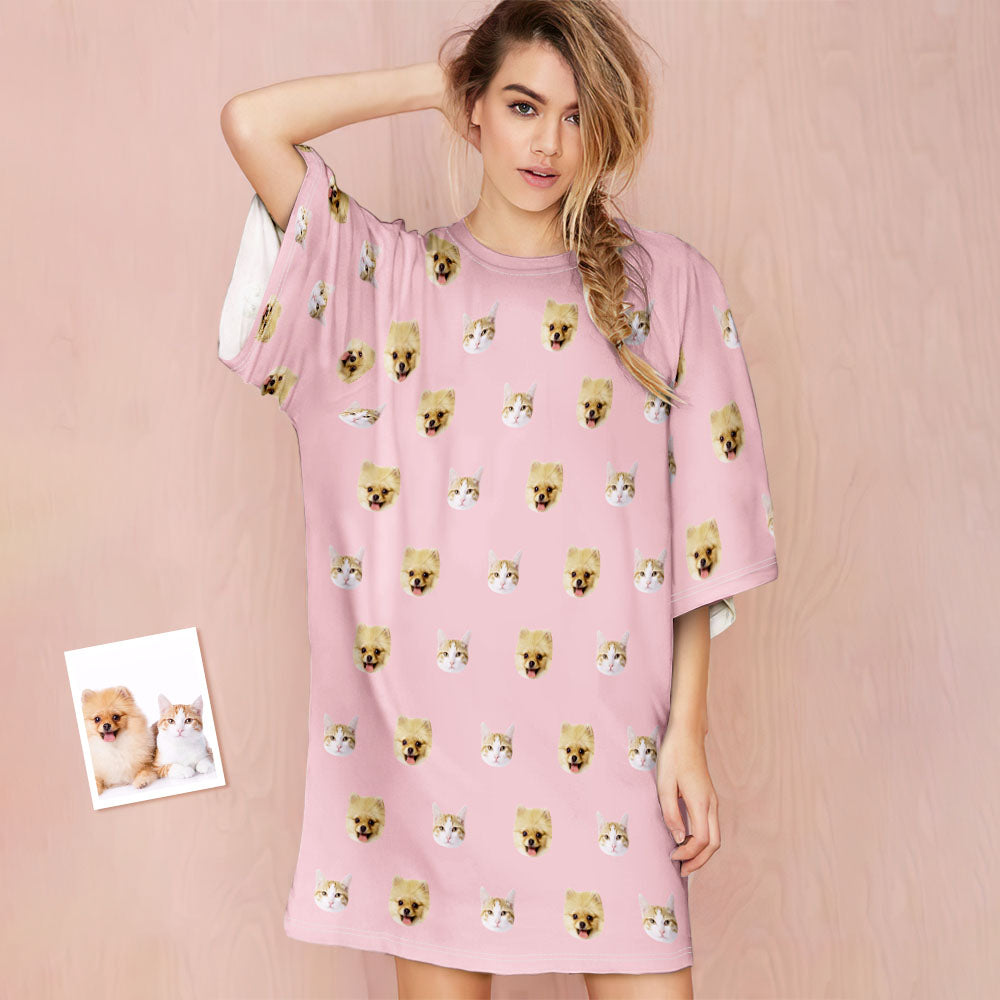 Custom Photo Face Nightdress Cute Pet Creative Home Gifts