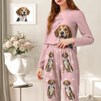 Custom Pet Photo Name Pajamas Personalised Round Neck Dog Cat Lover Pajamas Gift For Women