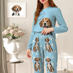 Custom Pet Photo Name Pajamas Personalised Round Neck Dog Cat Lover Pajamas Gift For Women